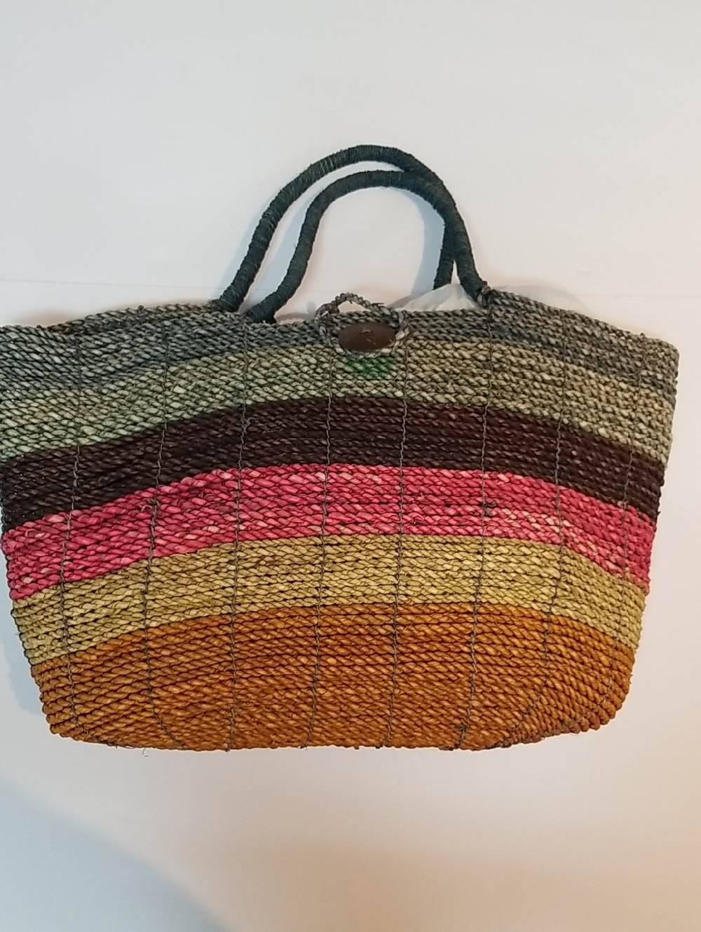Woven Striped Tote Bag in Multicolor